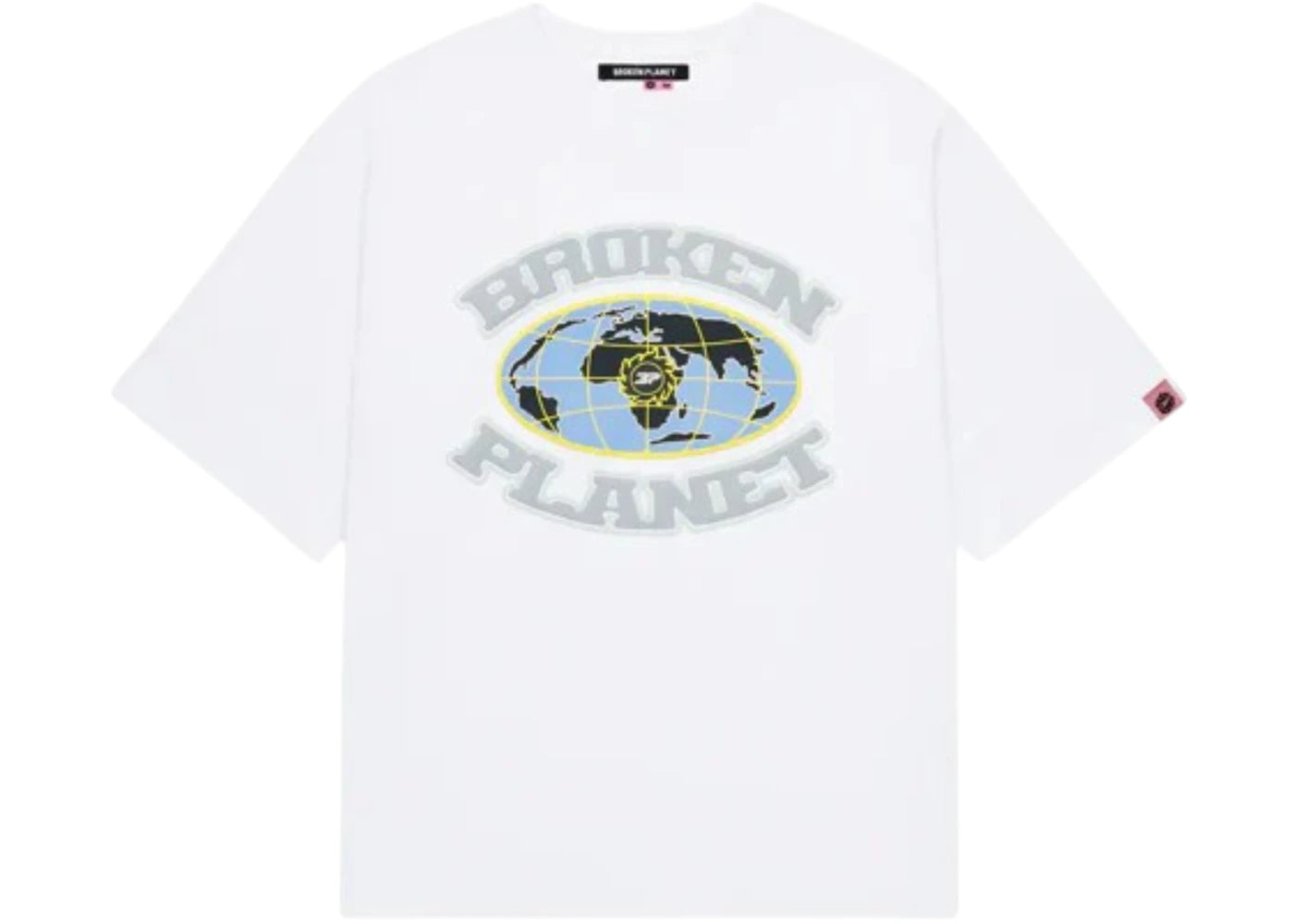 Broken Planet Grid T Shirt Snow White - 1