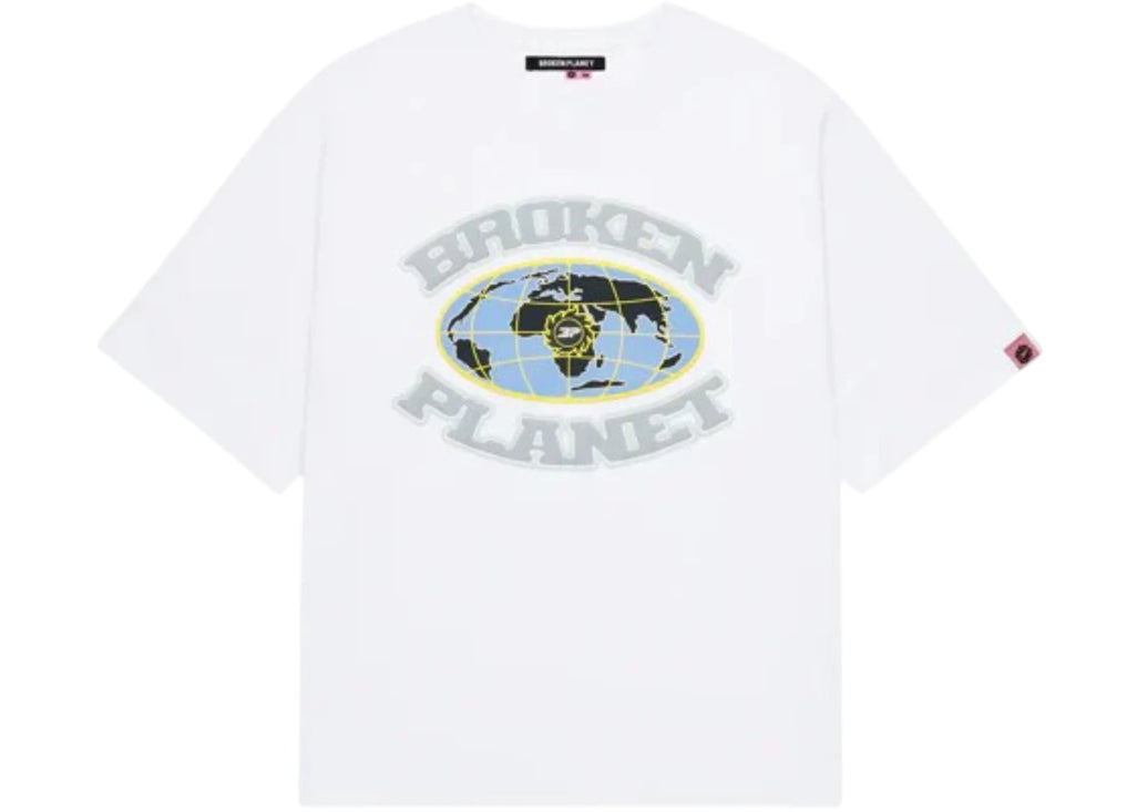 Broken Planet Grid T Shirt Snow White - 2