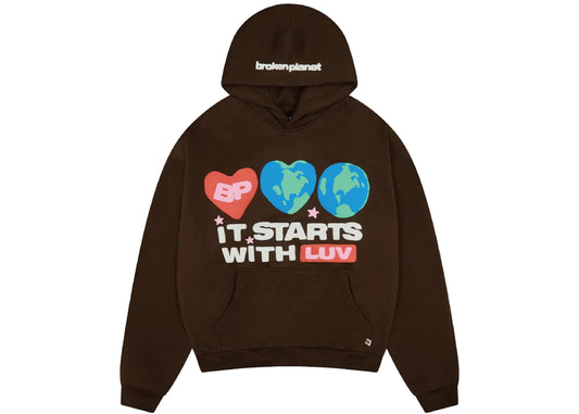 Broken Planet Luv Hoodie Mocha Brown - 1