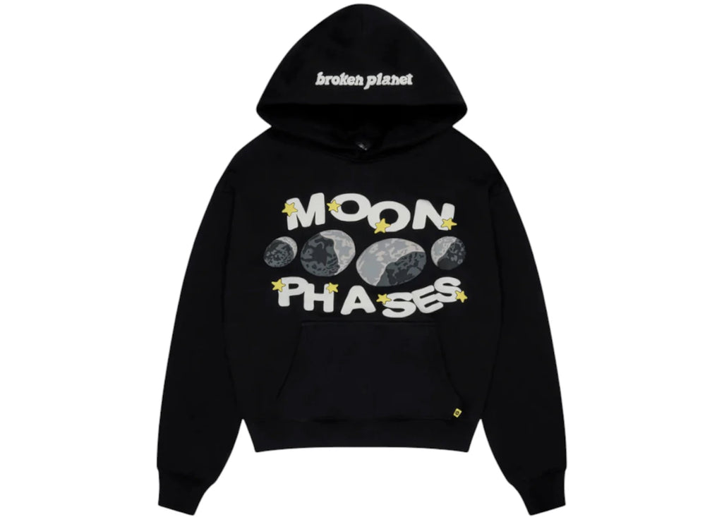Broken Planet Moon Phases Hoodie Midnight Black - 1