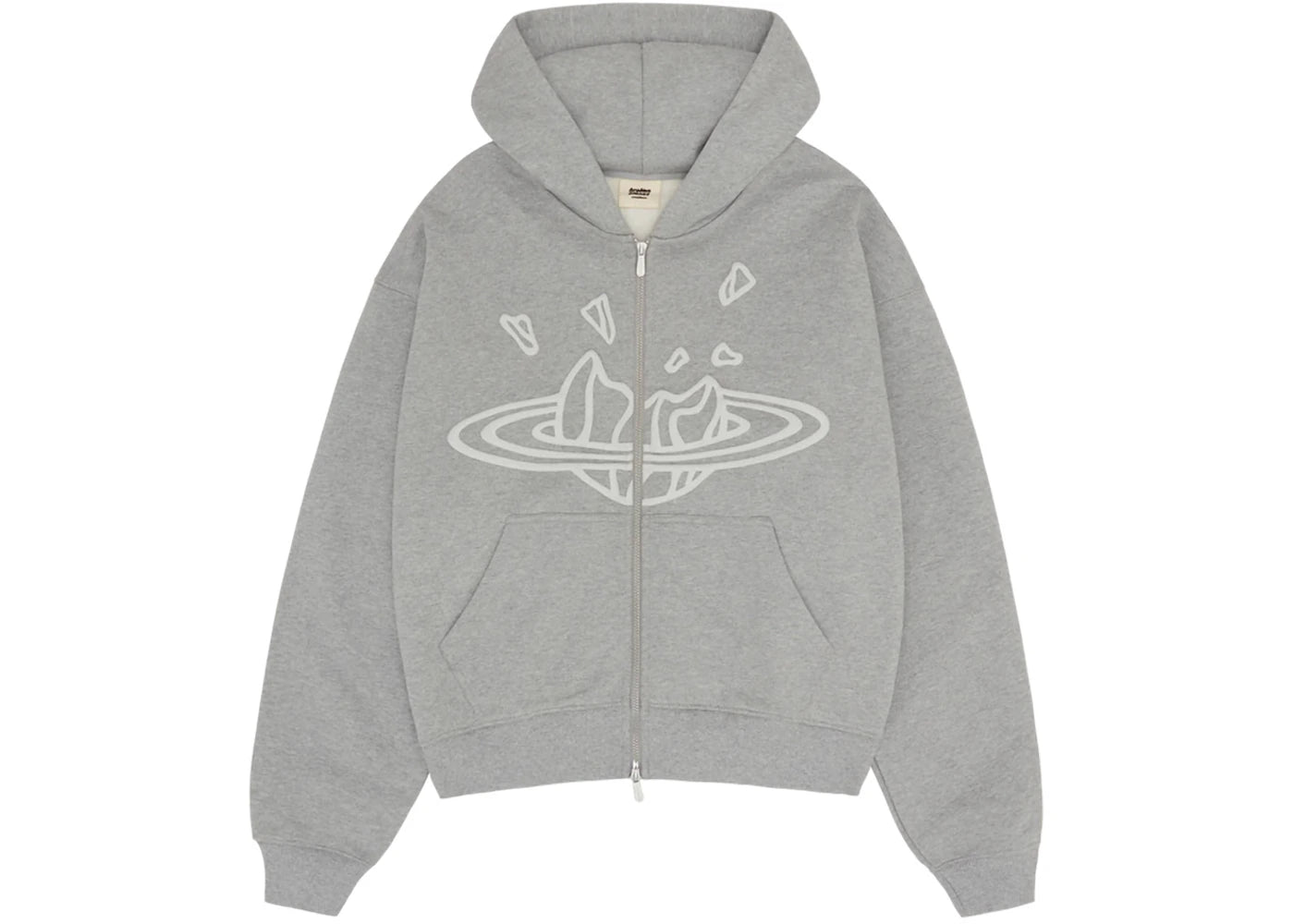 Broken Planet Zip Up Hoodie Heather Grey - 2