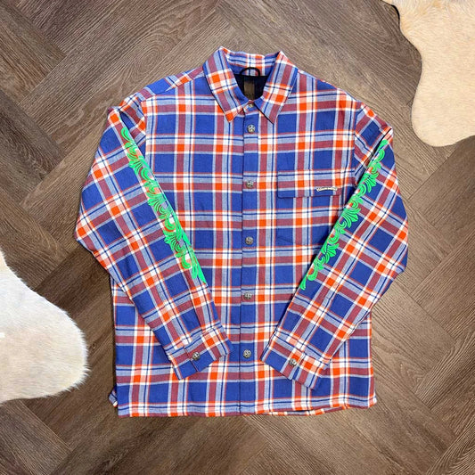 Chrome Hearts Checkered Blue Red Shirt Jacket - 1