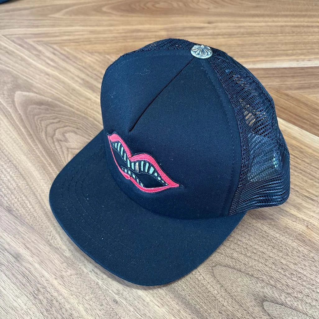 Chrome Hearts Chomper Big Lips Black Cap - 2