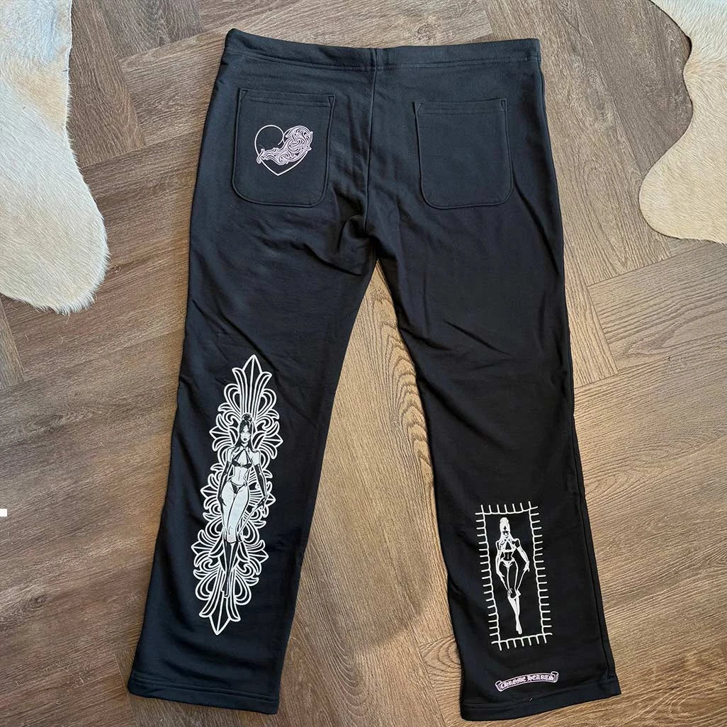 Chrome Hearts Deadly Doll Black Pink Sweatpants - 2