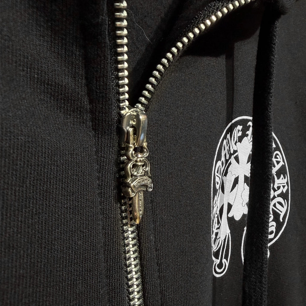 Chrome Hearts Triple Cross Zip-Up Hoodie Black/White – OG Kicks