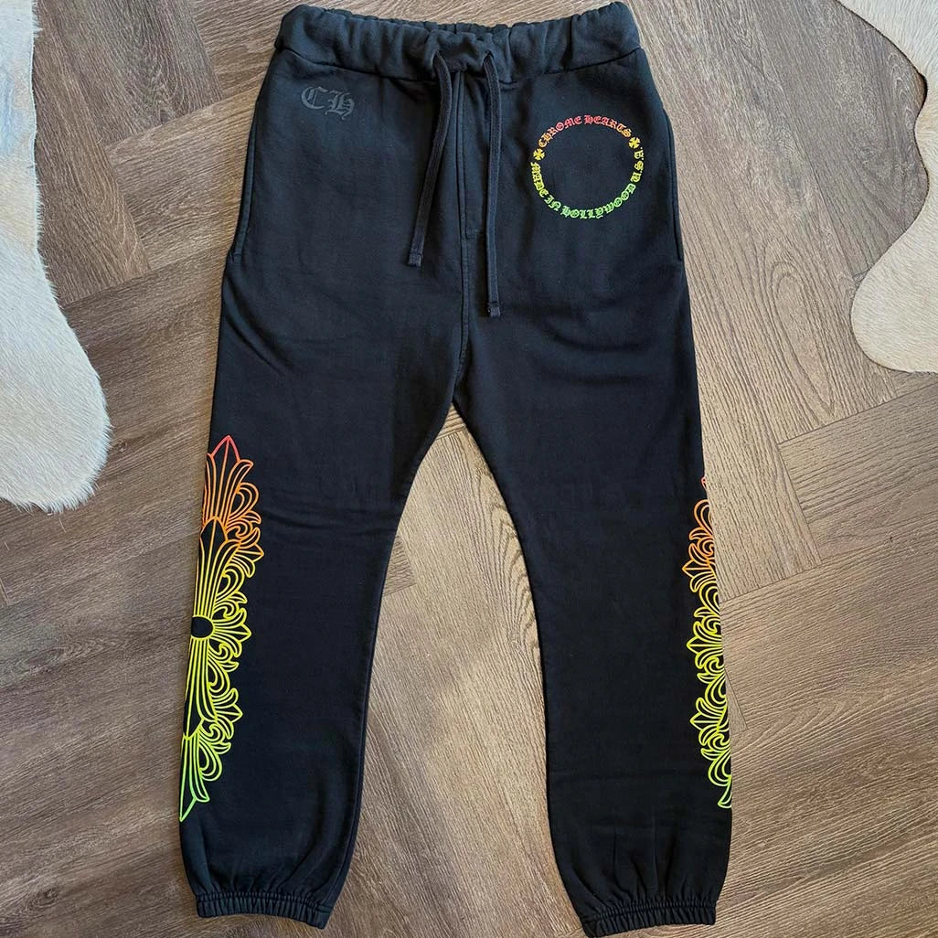 Chrome Hearts Floral Sunset Black Sweatpants - 1
