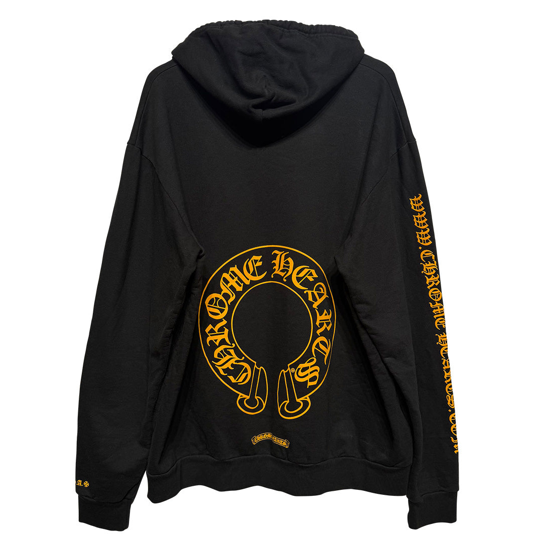 Chrome Hearts Horseshoe Hoodie Black Yellow - 1