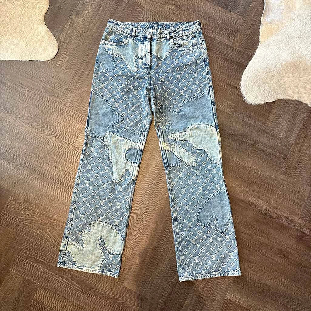Chrome Hearts Louis Vuitton Blue Denim Jeans - 1