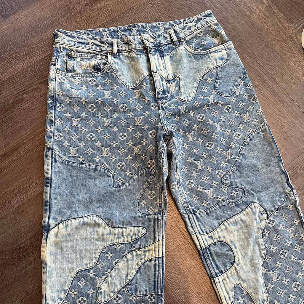 Chrome Hearts Louis Vuitton Blue Denim Jeans - 3