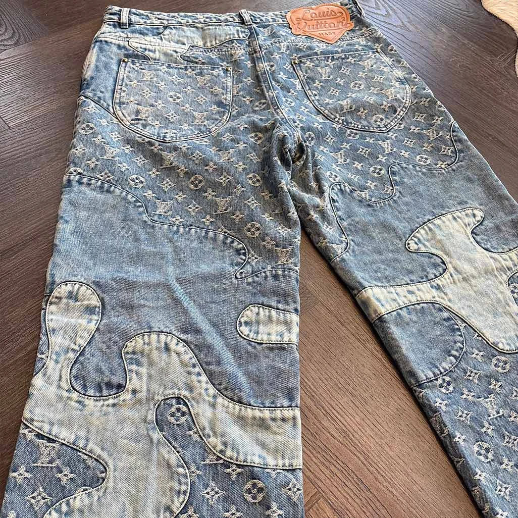 Chrome Hearts Louis Vuitton Blue Denim Jeans - 4