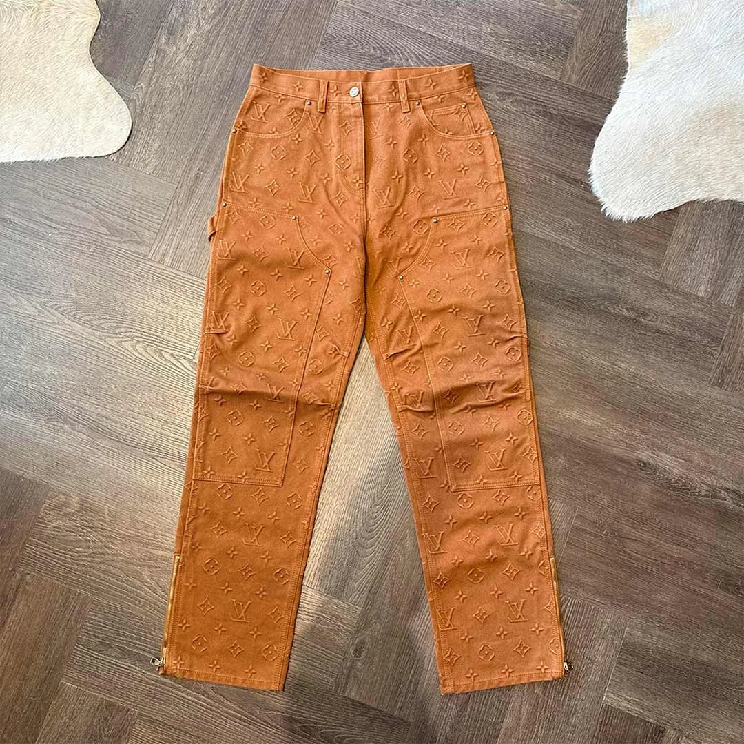 Chrome Hearts Louis Vuitton Brown Monogram Jeans - 1