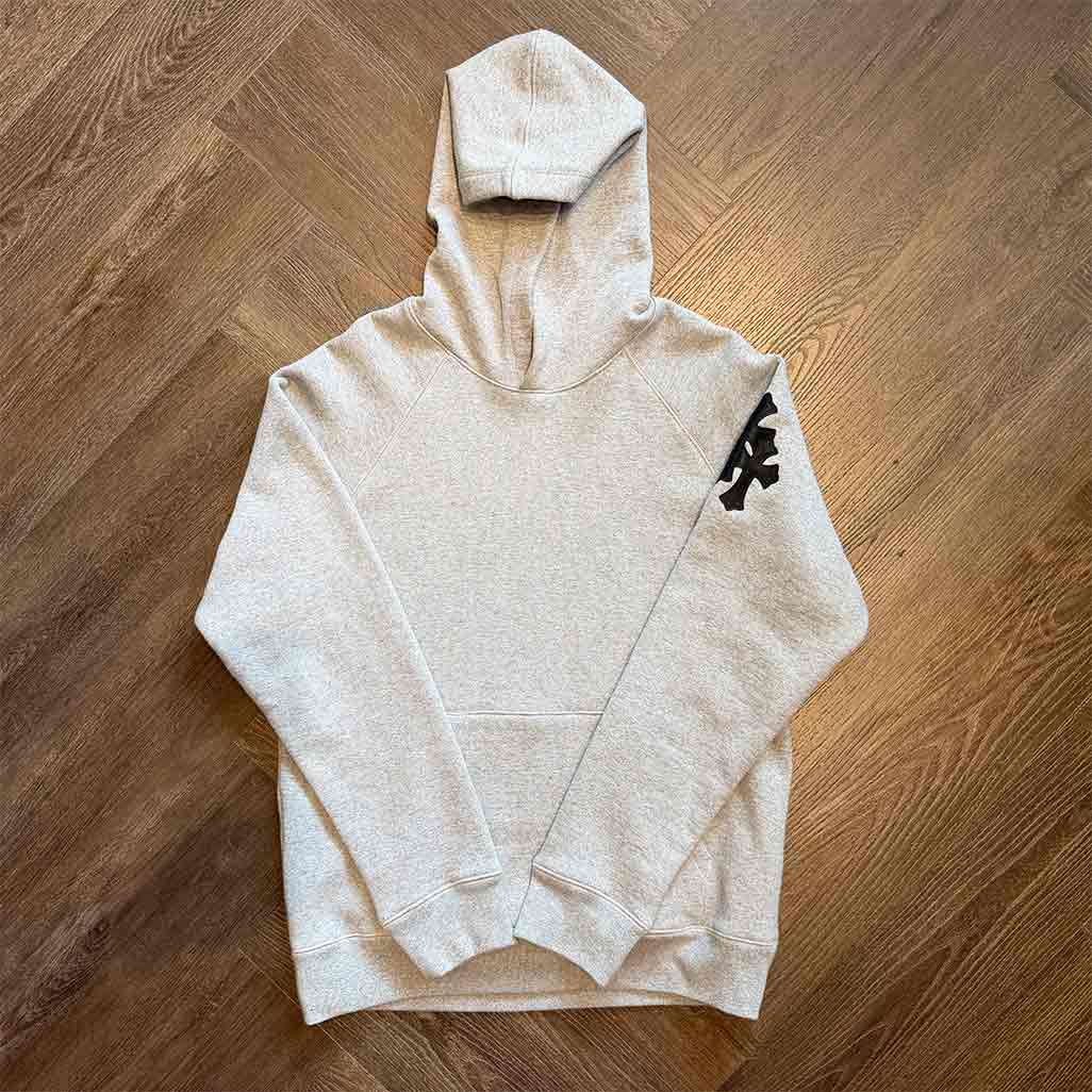 Chrome Hearts Paper Jam Triple Cross Hoodie Heather Grey