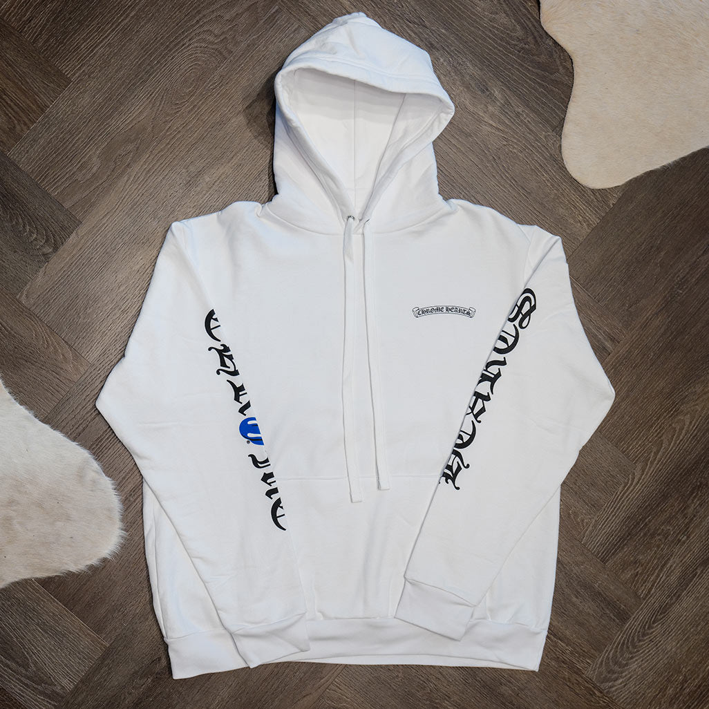 Chrome Hearts Rolling Stone White Blue Hoodie