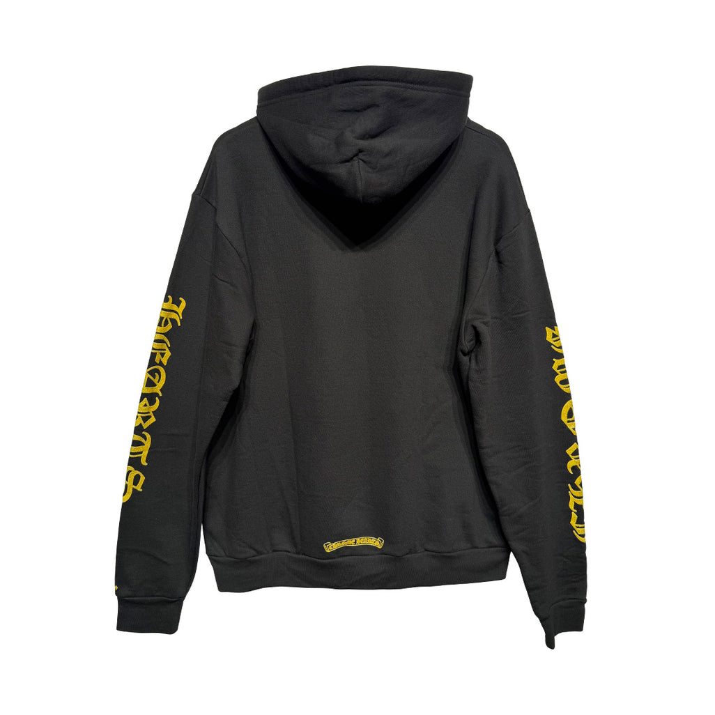 Chrome Hearts Script Hoodie Black Gold - 3