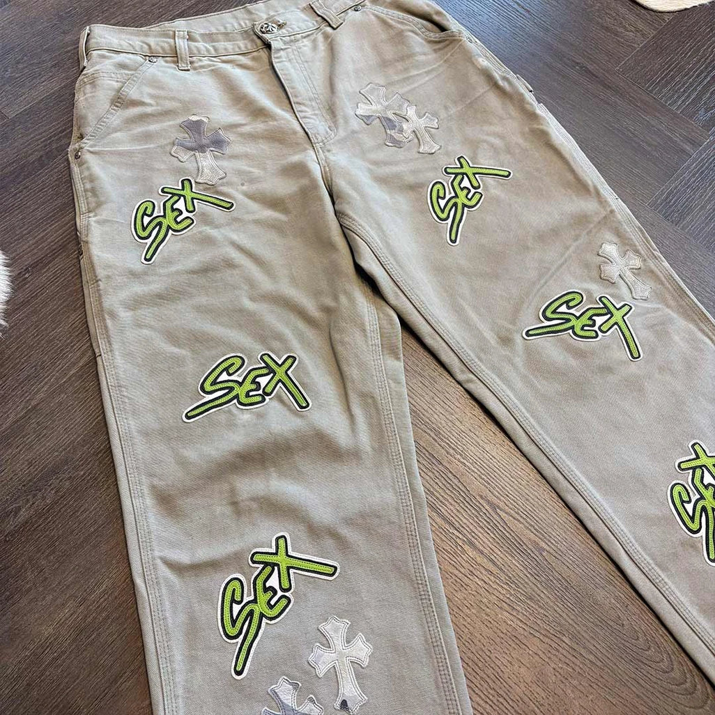 Chrome Hearts Sex Records Carpenter Beige Jeans - 5
