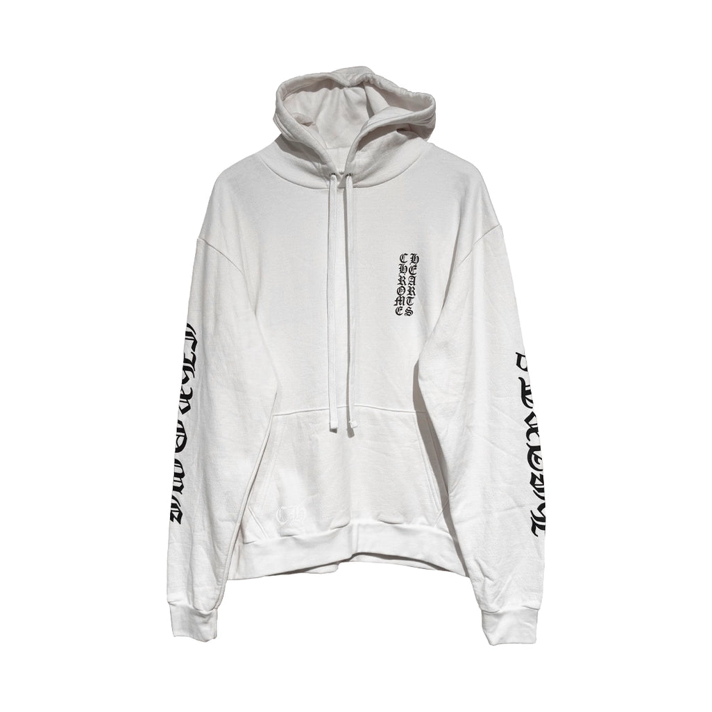 Chrome Hearts Vertical Logo Hoodie White Black - 1