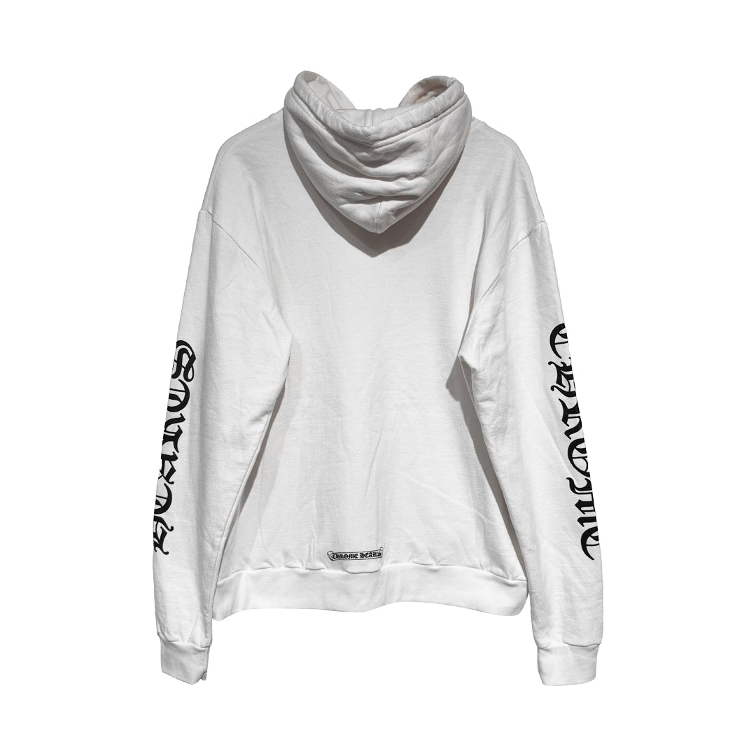 Chrome Hearts Vertical Logo Hoodie White Black - 2