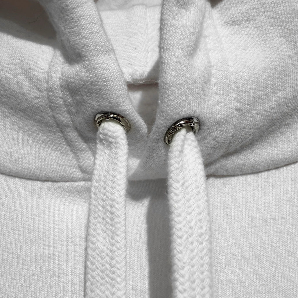Chrome Hearts Vertical Logo Hoodie White Black - 3