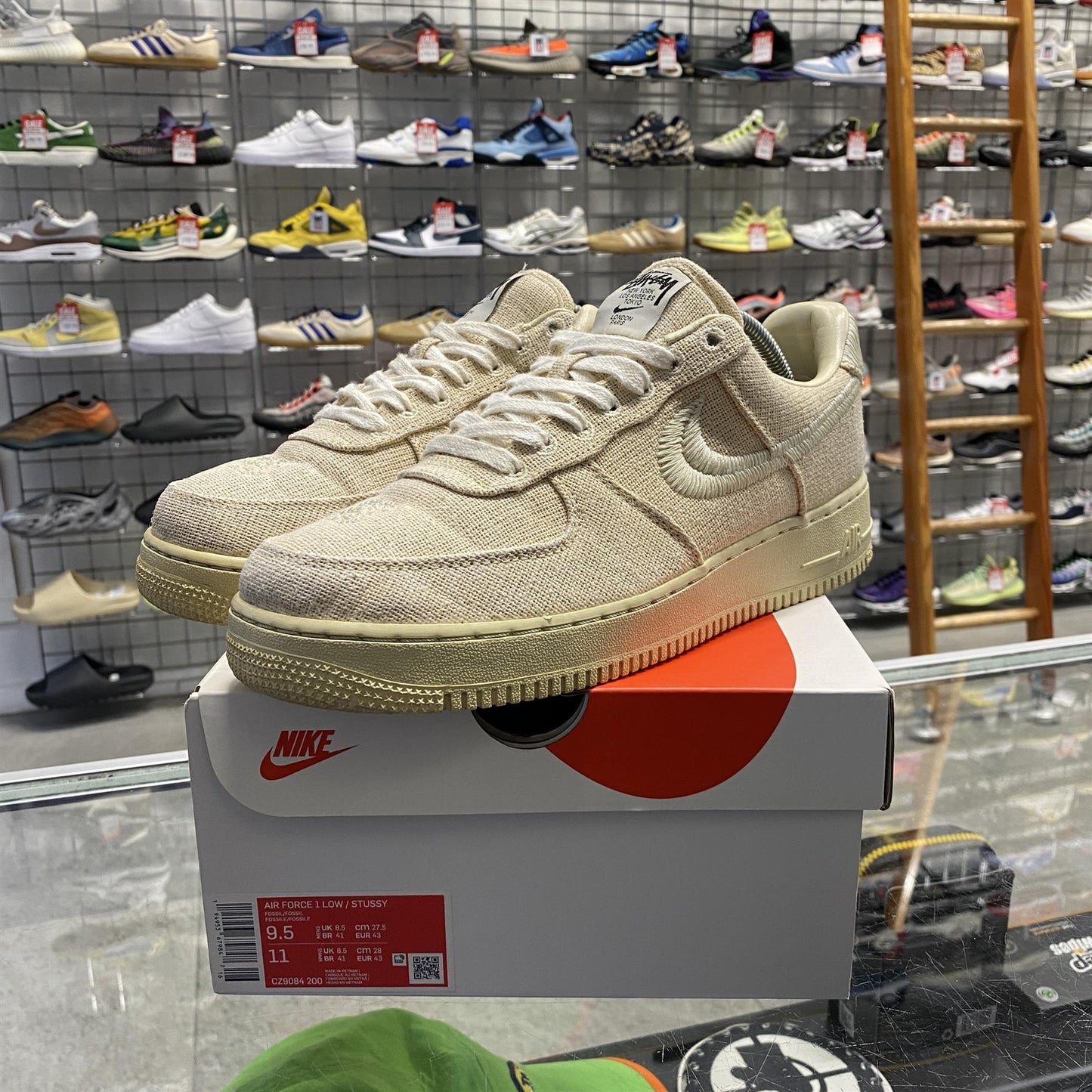 Nike Air Force 1 Low Stussy 'Fossil' UK8.5