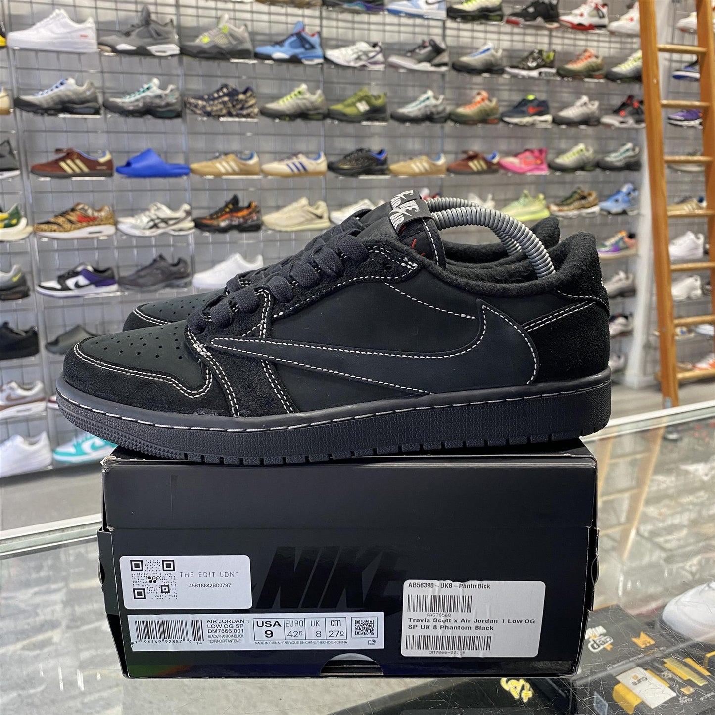 Jordan 1 Retro Low OG SP Travis Scott 'Black Phantom' UK8