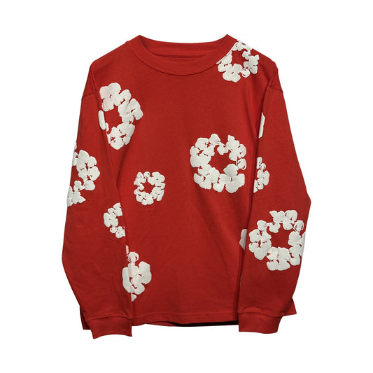 Denim Tears Cotton Wreath Sweatshirt Red - 1