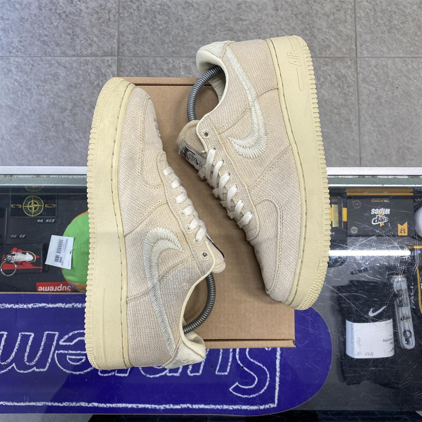 Nike Air Force 1 Low Stussy 'Fossil' UK8 (No Box)