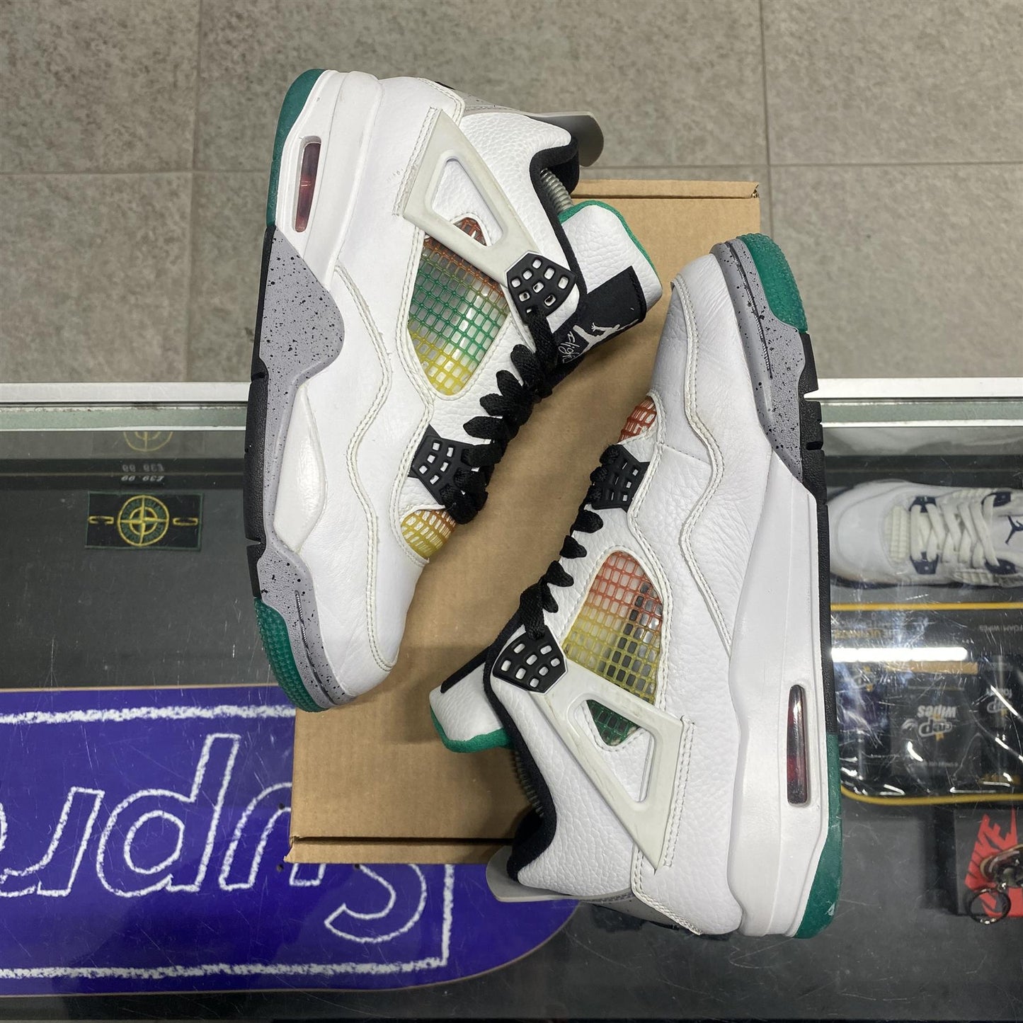 Air Jordan 4 Retro 'Lucid Green Rasta' UK5.5 (No Box)