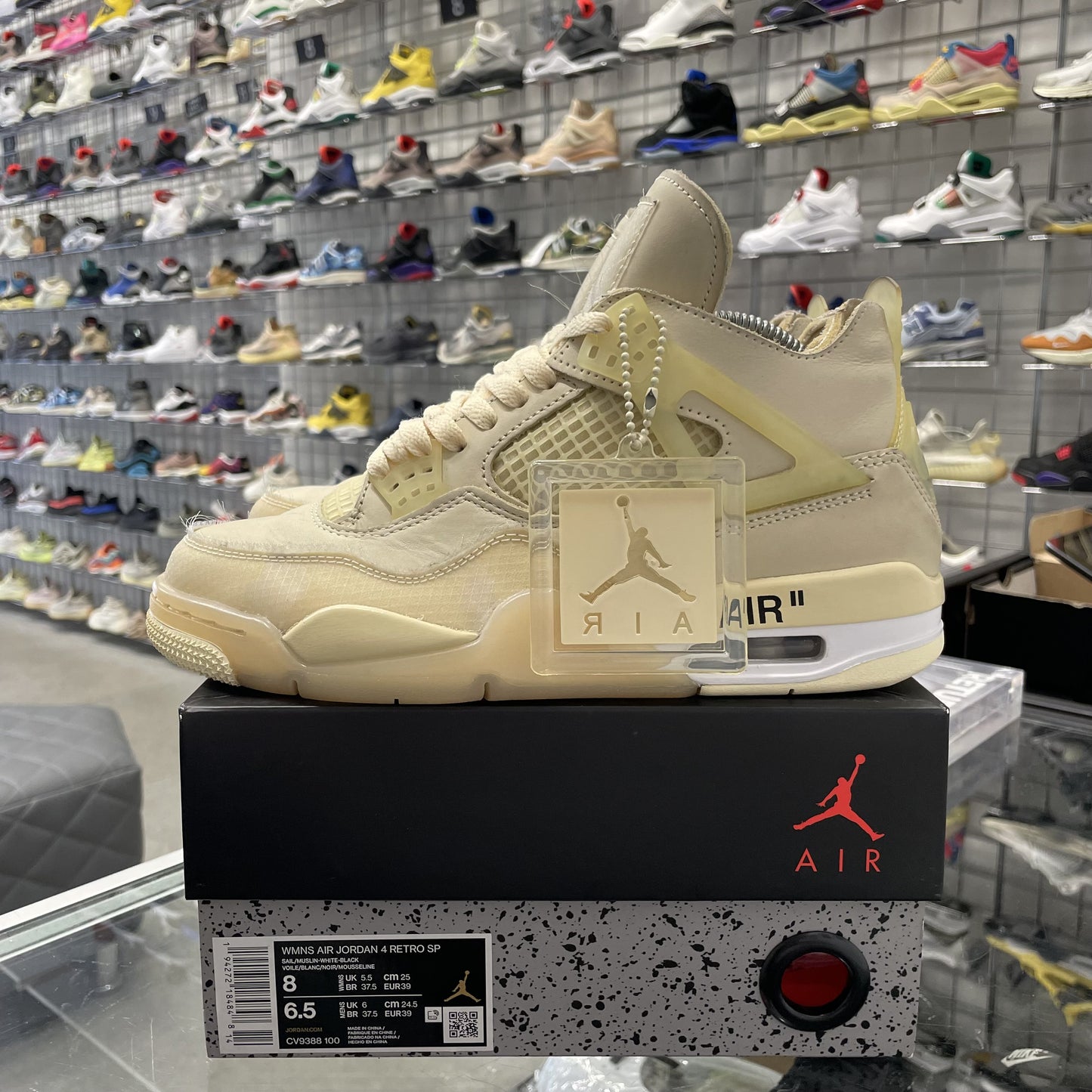 Jordan 4 Retro Off-White 'Sail' UK5.5