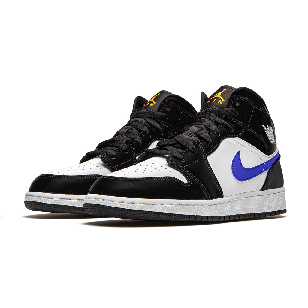 Air Jordan 1 Mid Black Racer Blue White (GS)