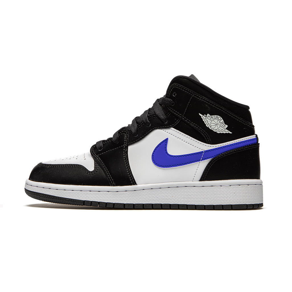 Air Jordan 1 Mid Black Racer Blue White (GS)