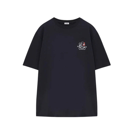 LOEWE Cat Eye And Anagram Louis Wain T-Shirt Navy