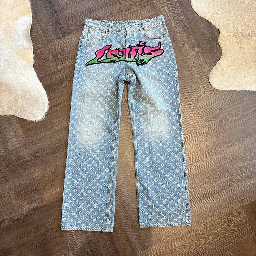 Louis Vuitton Supreme Monogram Blue Red Jeans - 2