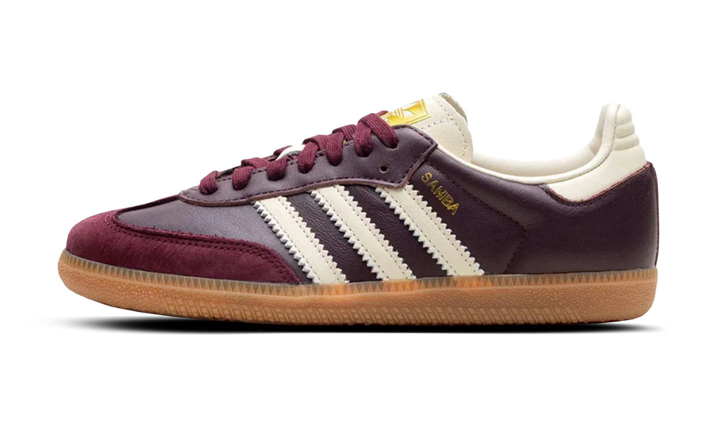 adidas Samba OG Maroon Gold Metallic W