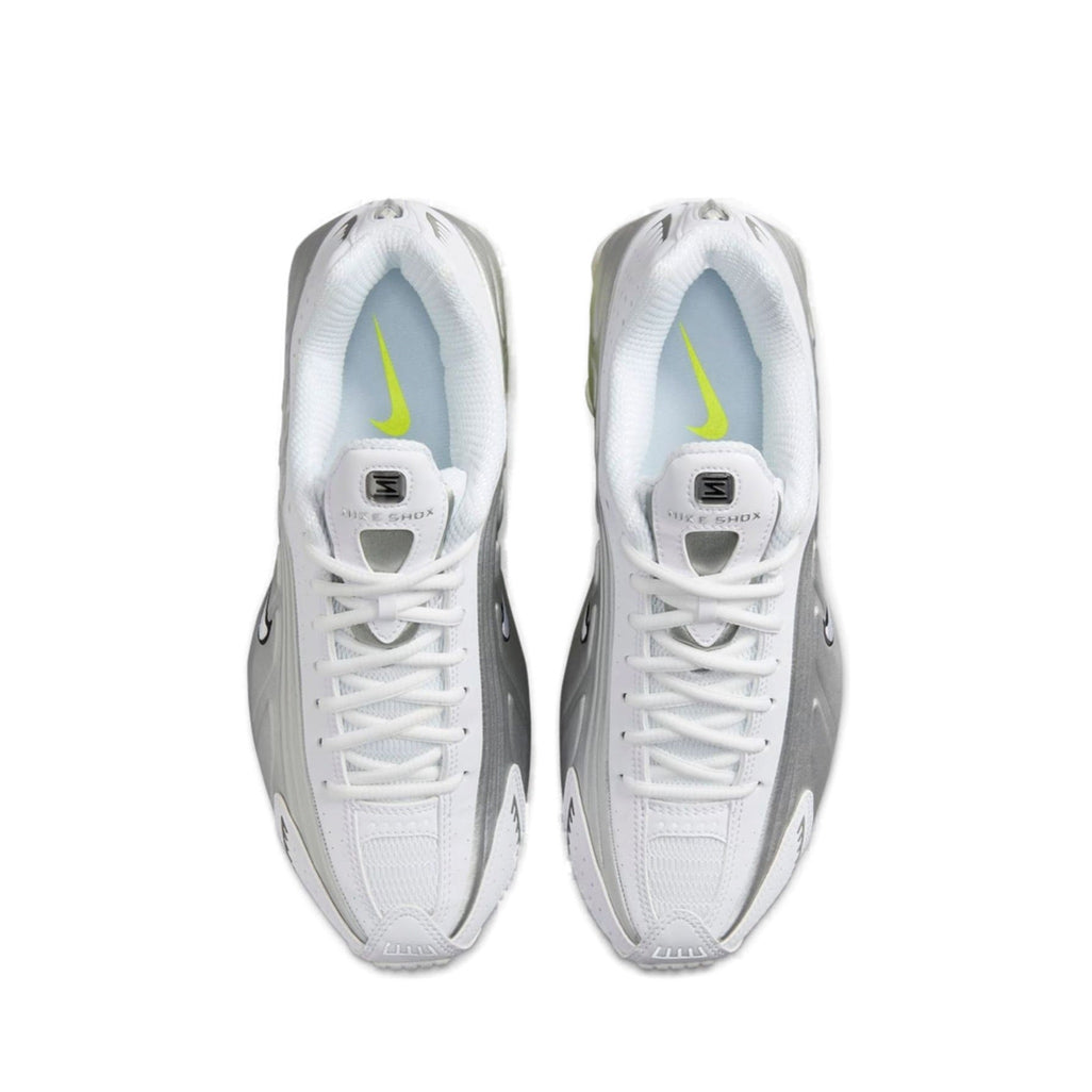 Nike Shox R4 White Metallic Silver Volt (Women's)