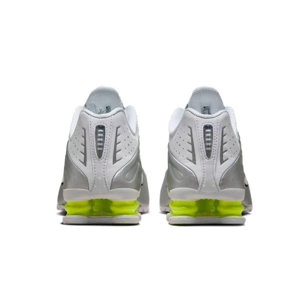 Nike Shox R4 White Metallic Silver Volt (Women's)