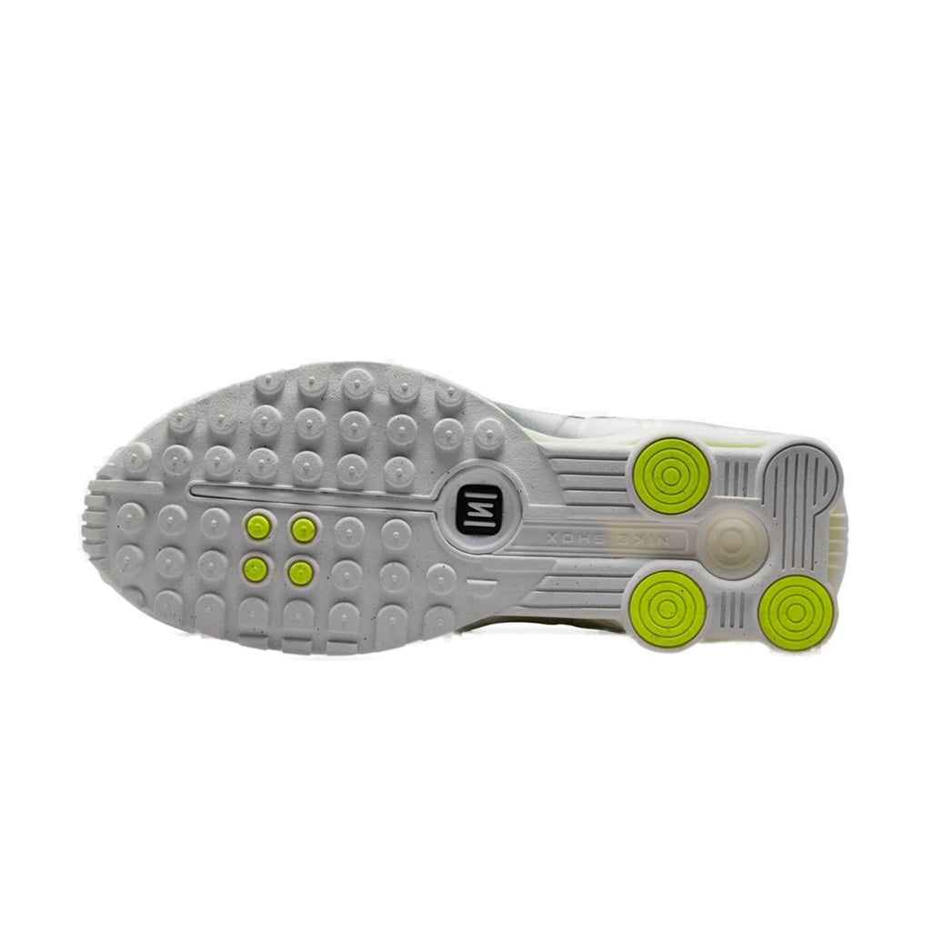 Nike Shox R4 White Metallic Silver Volt (Women's)
