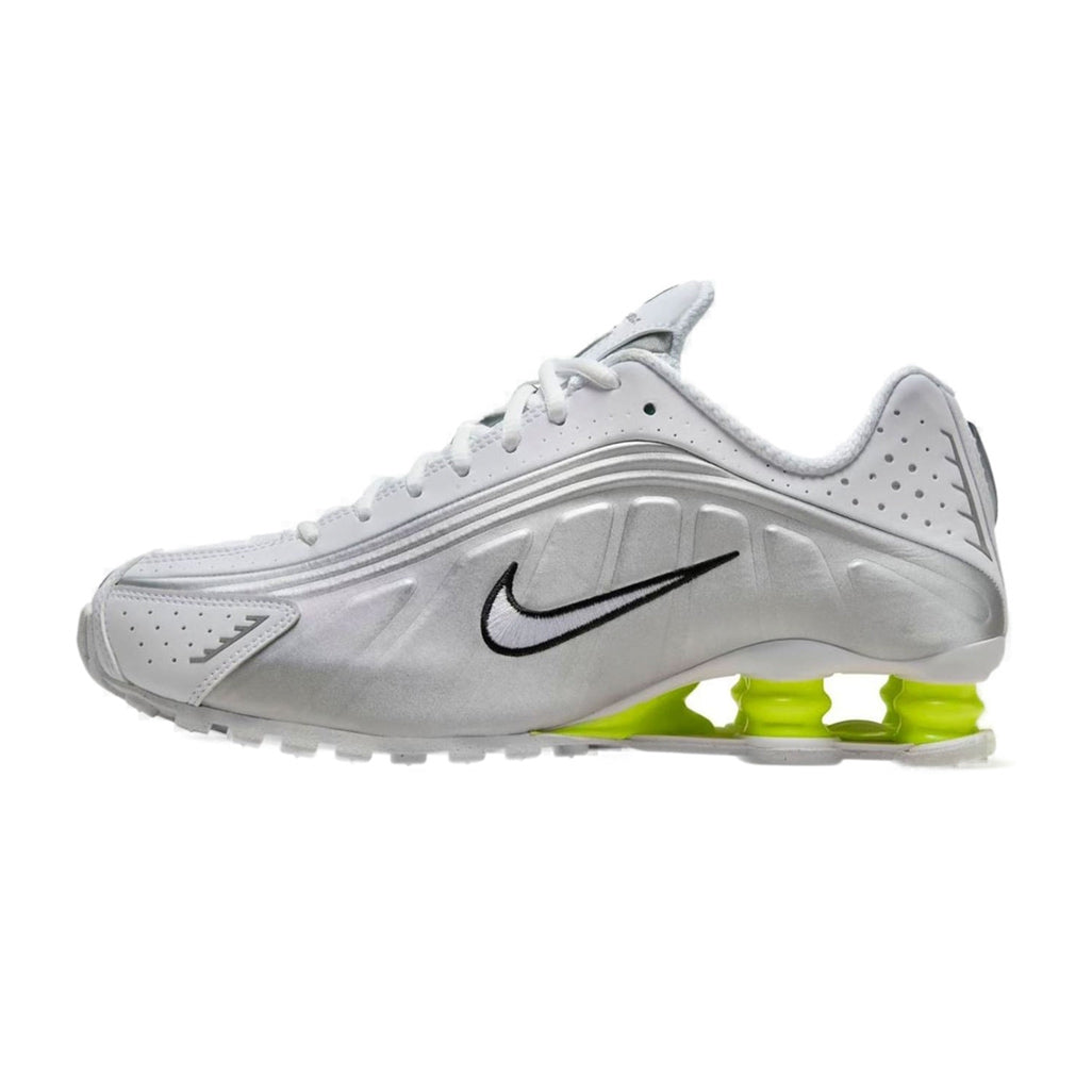 Nike Shox R4 White Metallic Silver Volt (Women's)