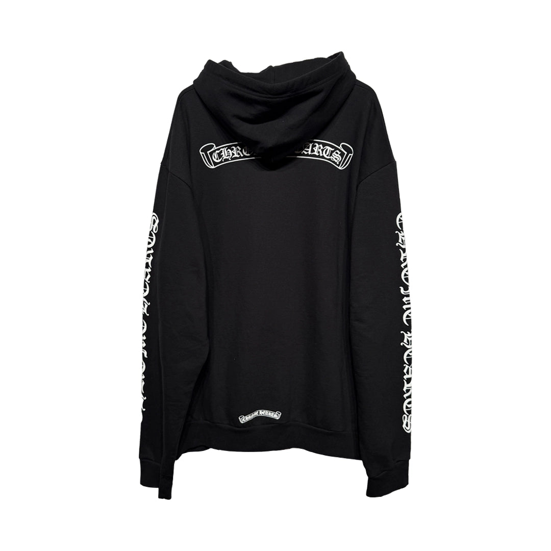Chrome Hearts Scroll logo Hoodie Black/White