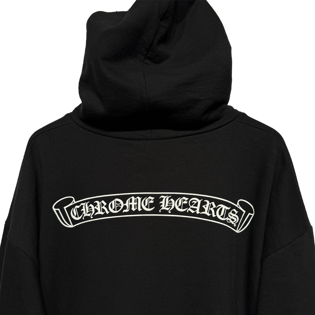 Chrome Hearts Scroll logo Hoodie Black/White