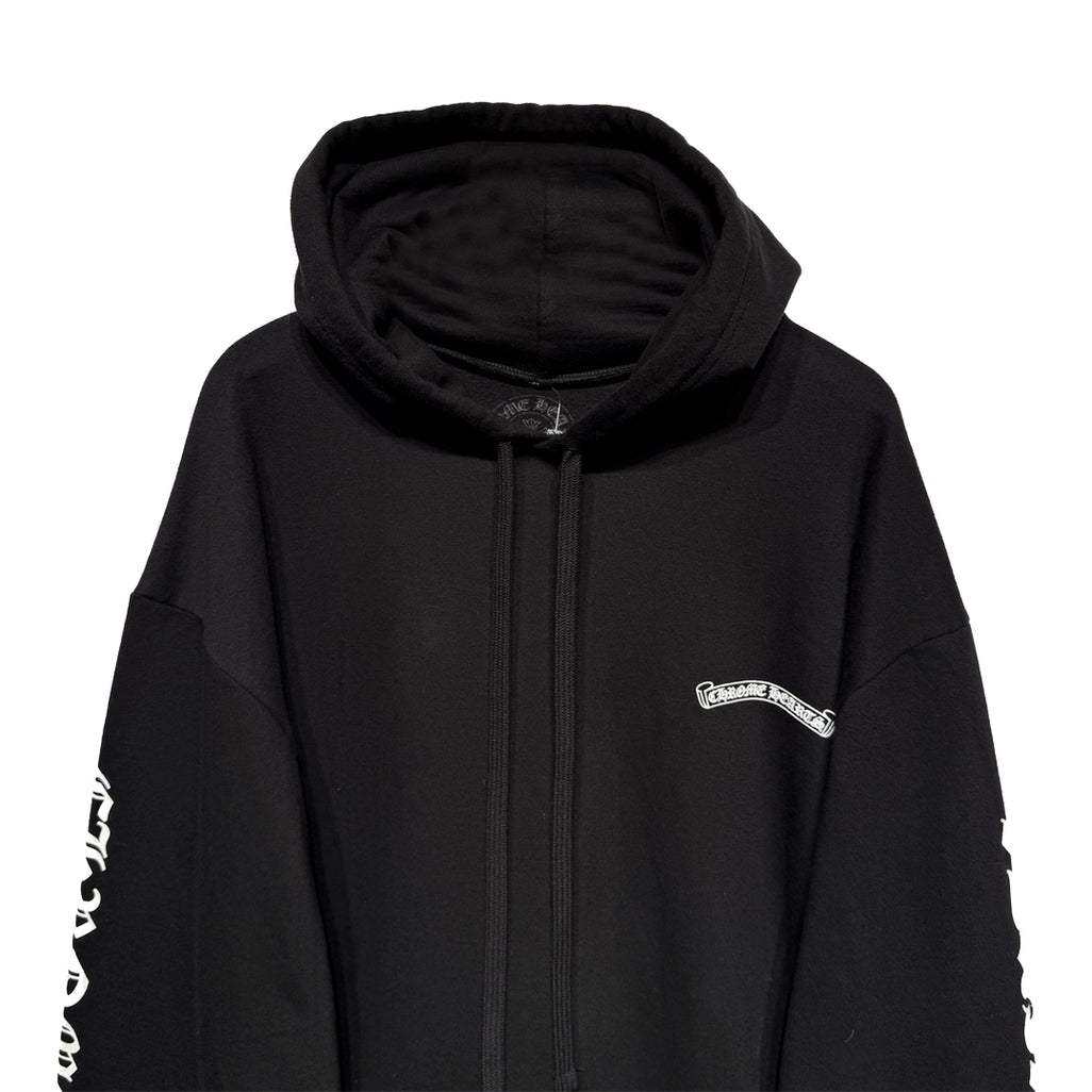Chrome Hearts Scroll logo Hoodie Black/White