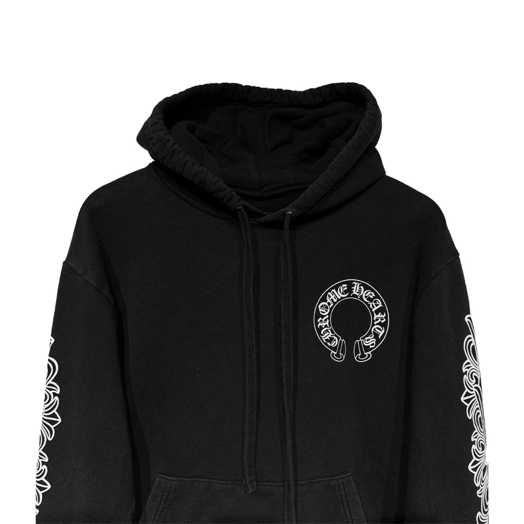 Chrome Hearts Floral Horseshoe Black Hoodie