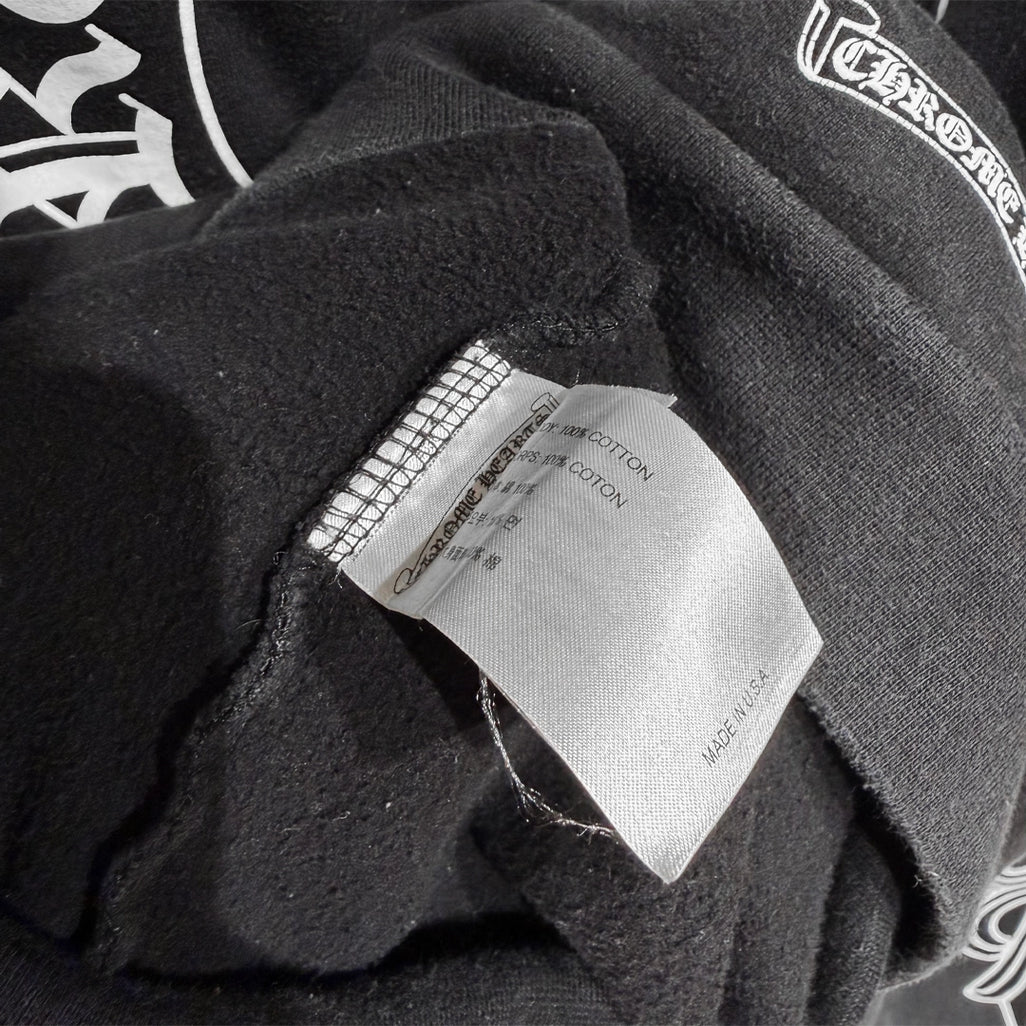 Chrome Hearts Horseshoe Floral Hoodie Black/White