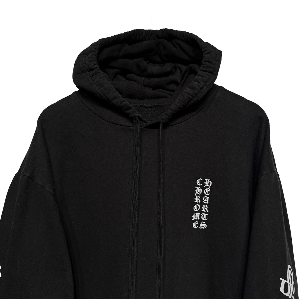 Chrome Hearts Vertical Logo Hoodie Black/White