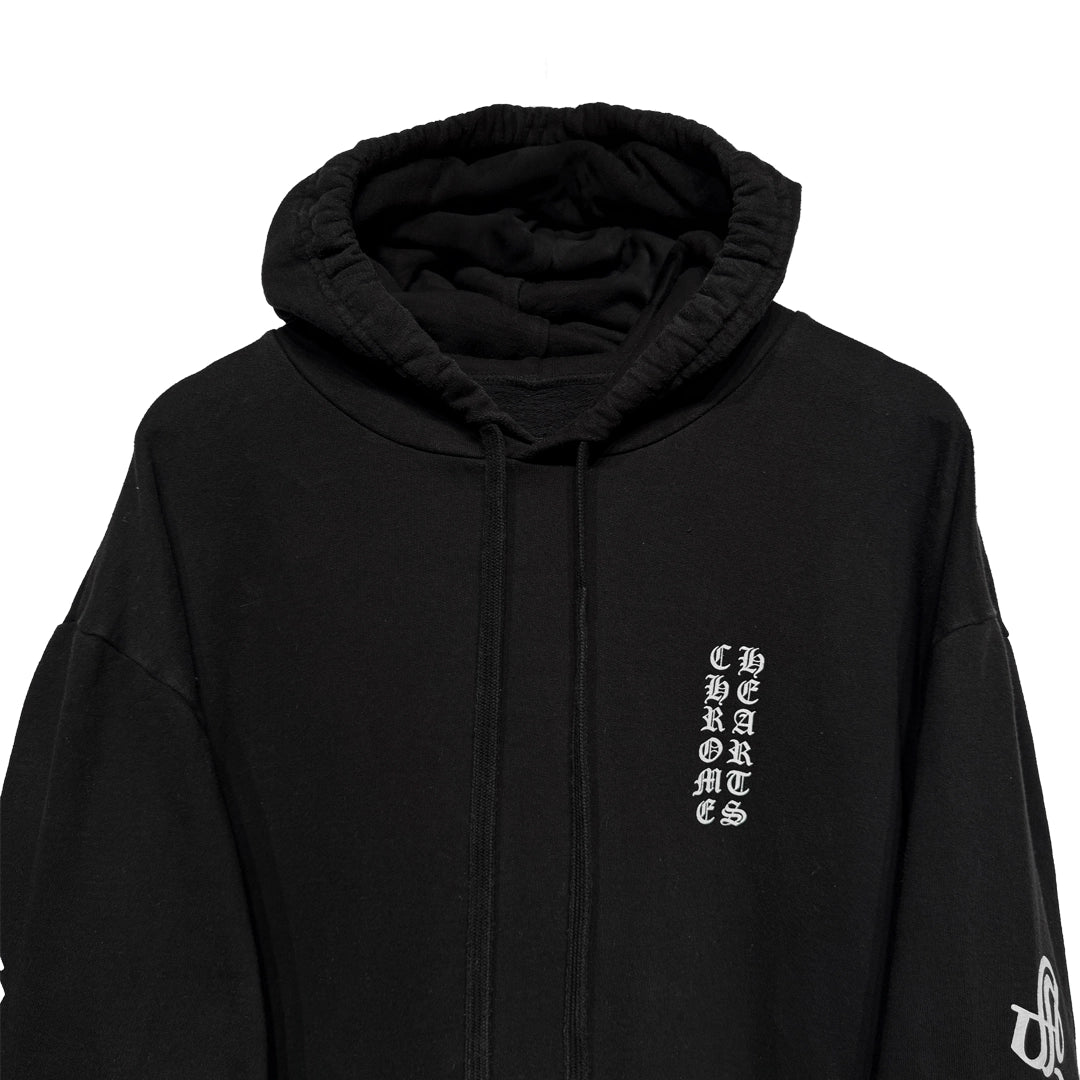 Chrome Hearts Vertical Logo Hoodie Black/White