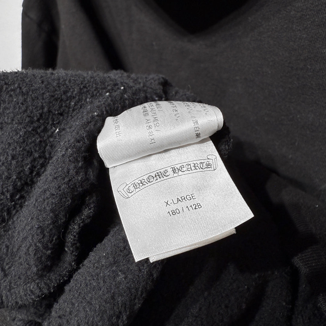 Chrome Hearts Vertical Logo Hoodie Black/White