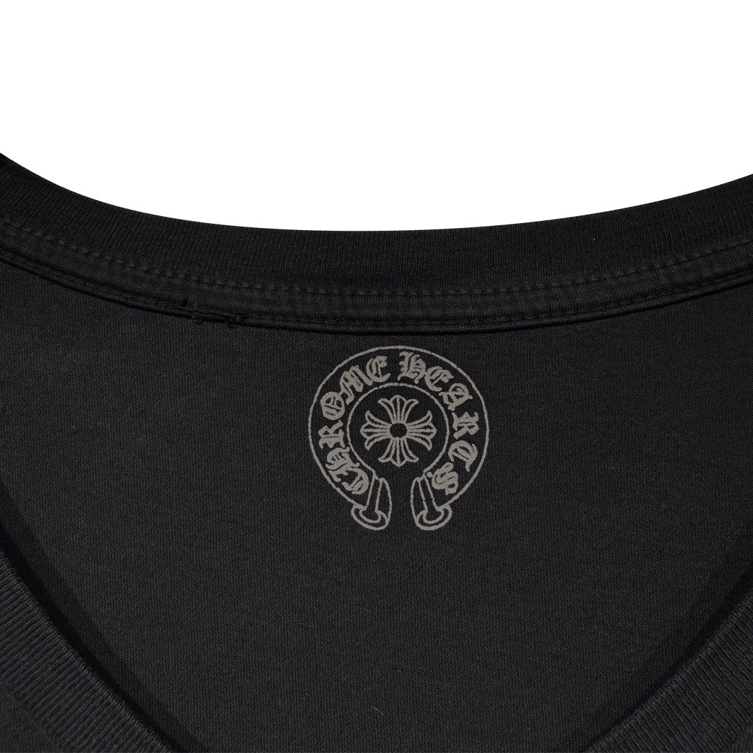 Chrome Hearts V-neck Fleur-de-lys Black T-Shirt