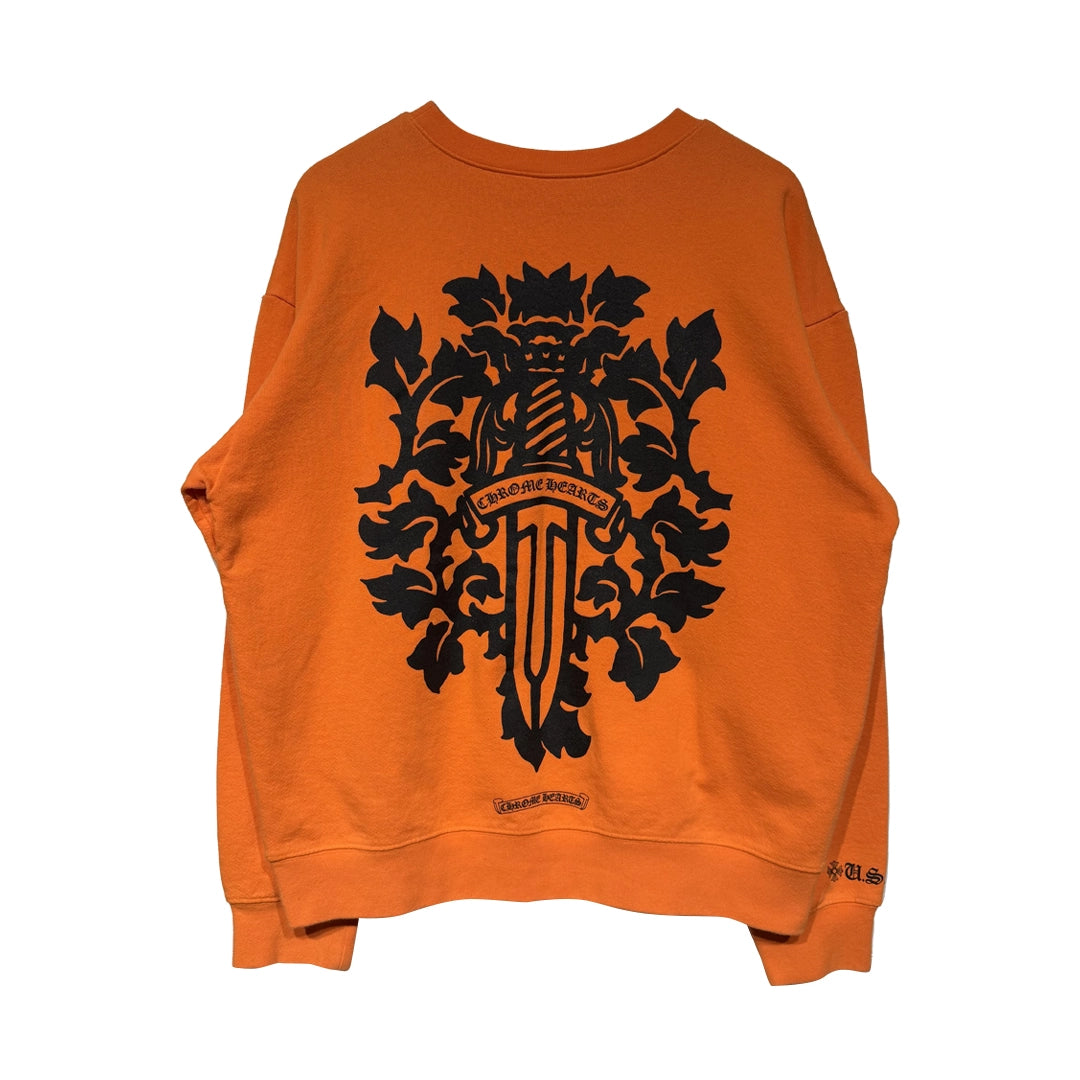 Chrome Hearts Vine Dagger Crewneck Sweatshirt Orange