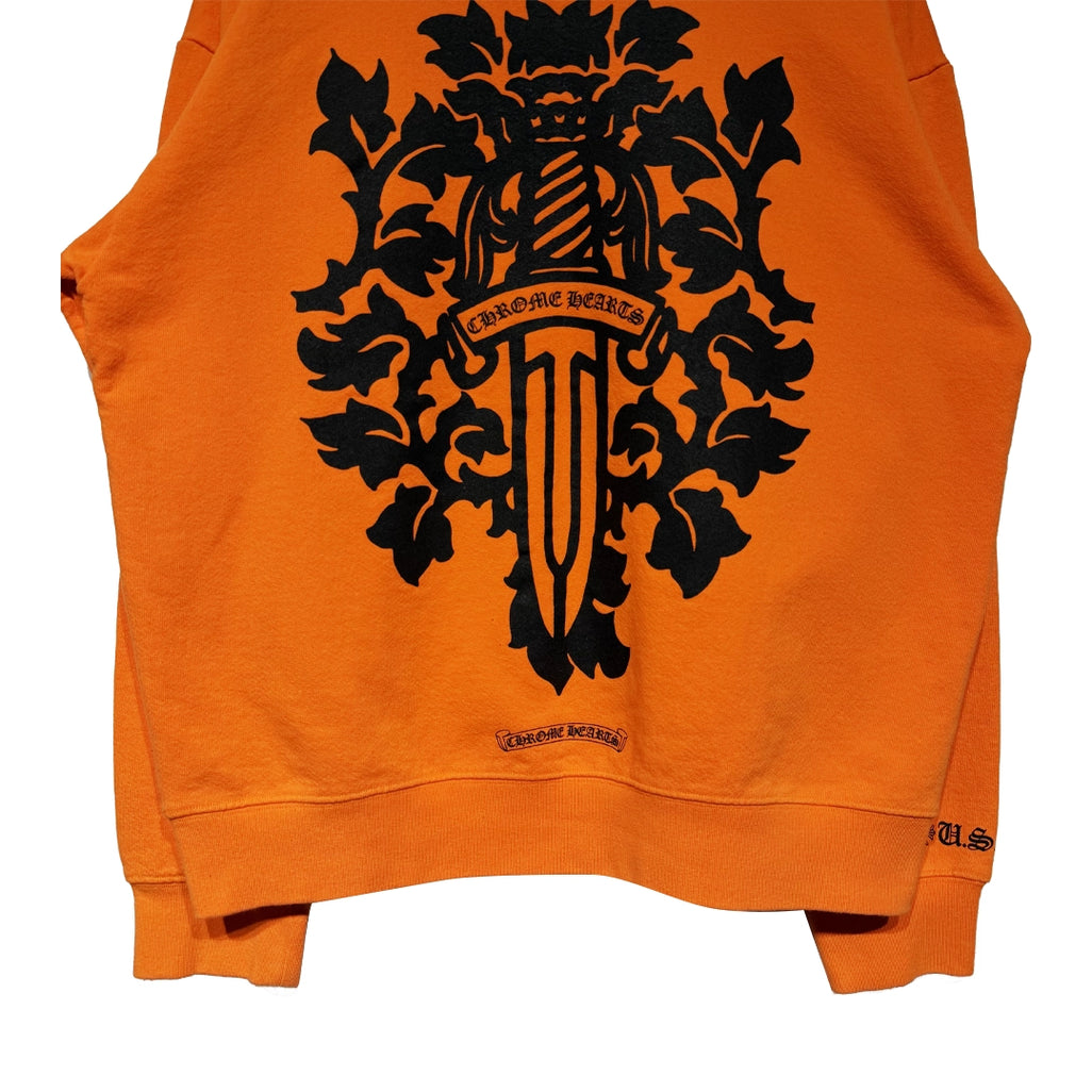 Chrome Hearts Vine Dagger Crewneck Sweatshirt Orange