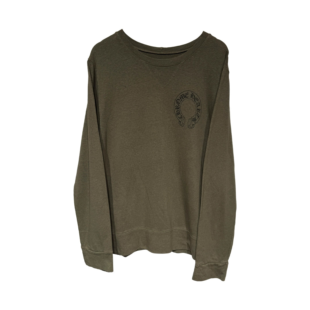 Chrome Hearts Olive Green Cluster Crosses Sweatshirt