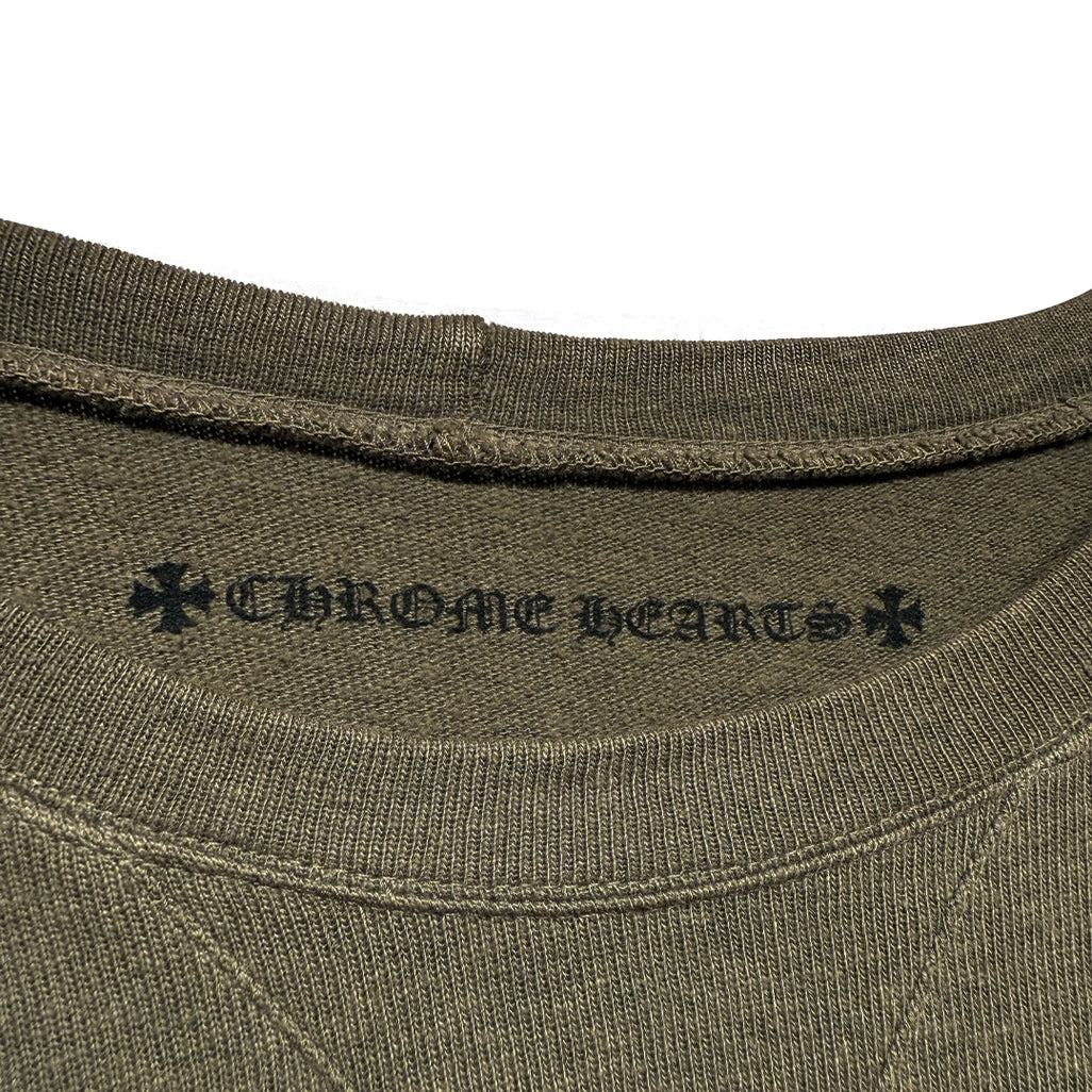 Chrome Hearts Olive Green Cluster Crosses Sweatshirt